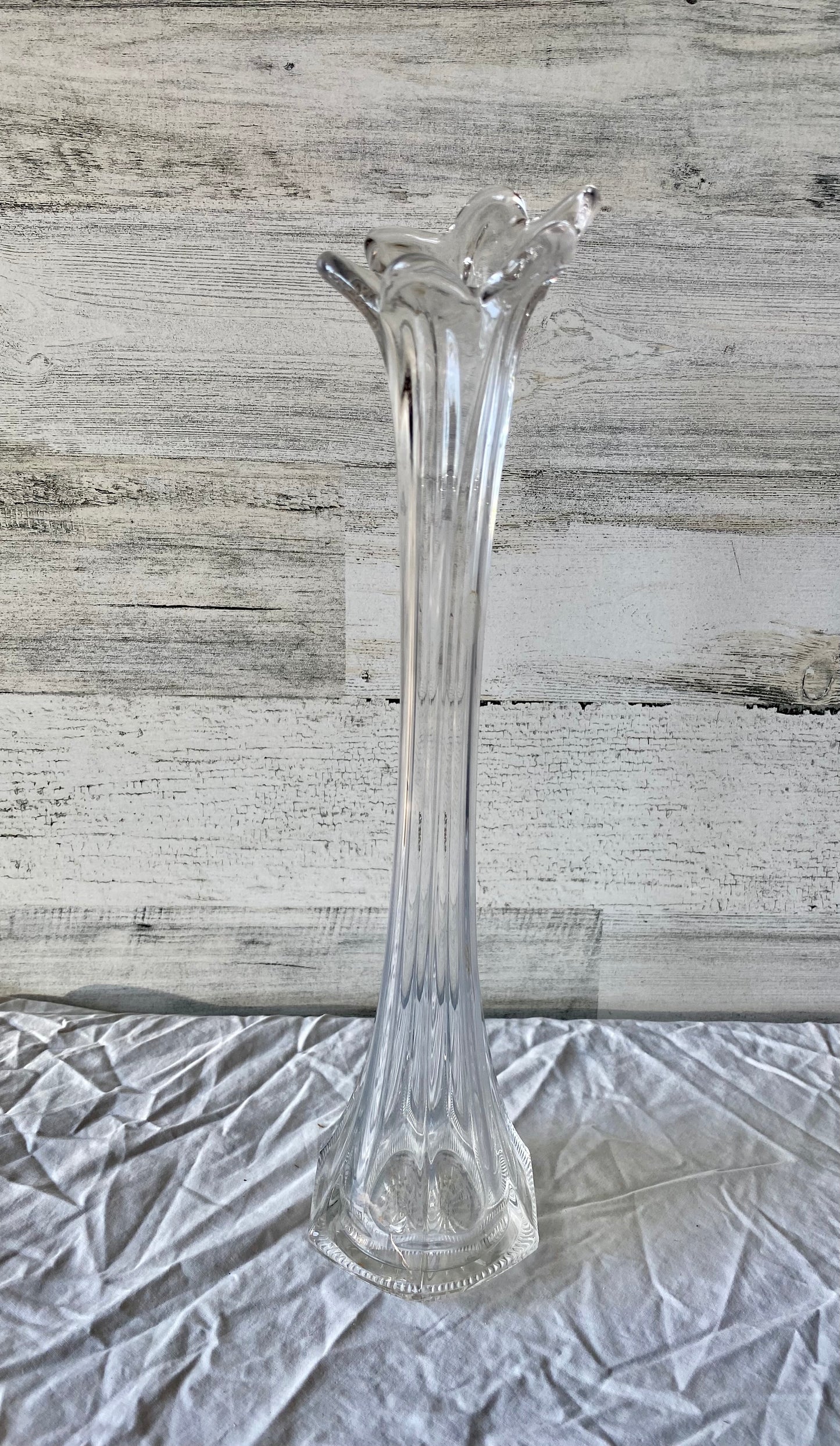 Vintage Glass Mid Century Modern Bud Style Vase
